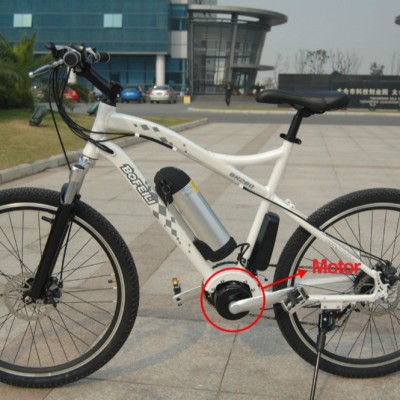 adult E MTB with mid drive crank motor electric mountain bike